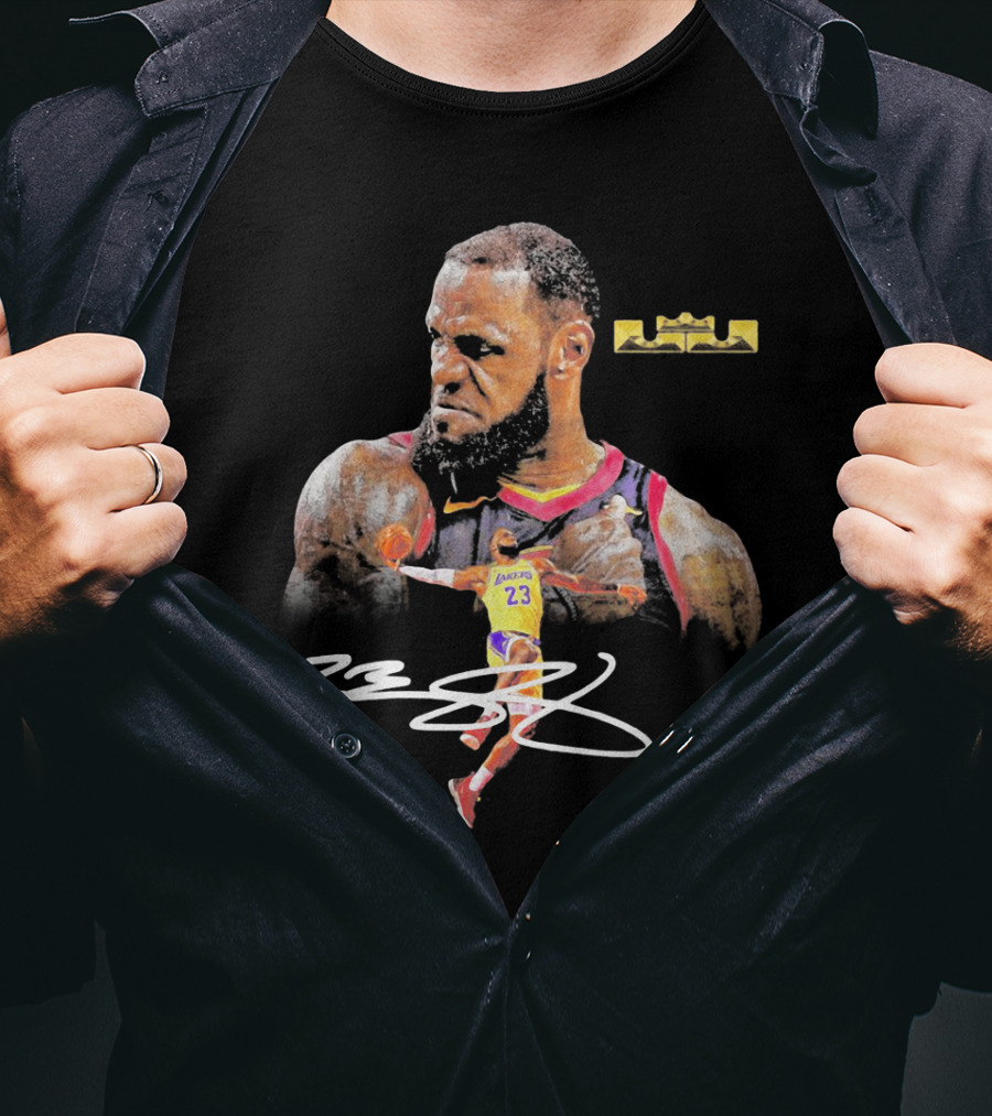 LeBron James Lakers 23 King Signature Basketball Legends T-Shirt