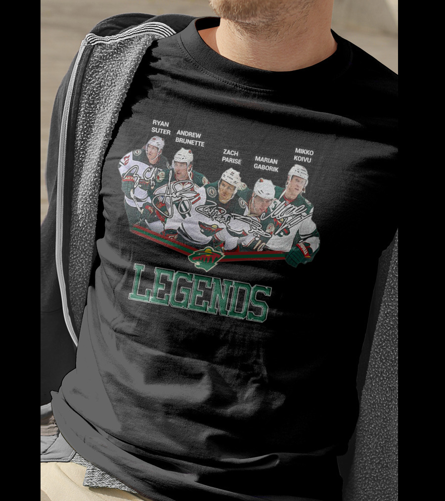 Ryan Suter Andrew Brunette Zach Parise Marian Gaborik Mikko Koivu Minnesota Wild Legends T-Shirt