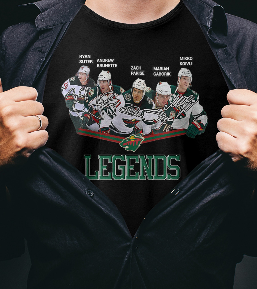 Ryan Suter Andrew Brunette Zach Parise Marian Gaborik Mikko Koivu Minnesota Wild Legends T-Shirt