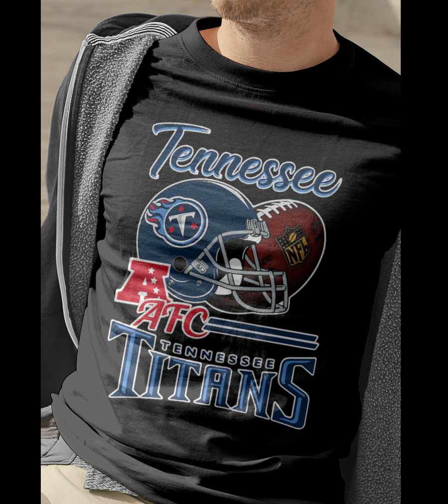 Tennessee Titans Afc Nfl Football Helmet T-Shirt