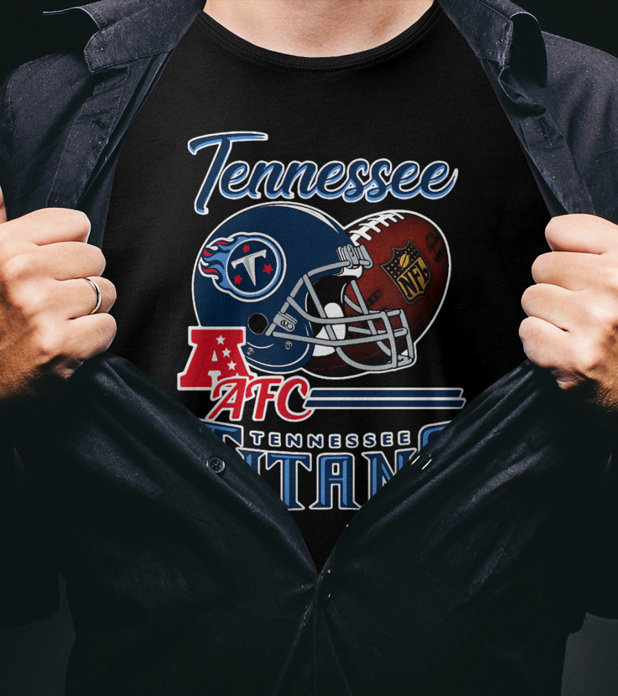 Tennessee Titans Afc Nfl Football Helmet T-Shirt