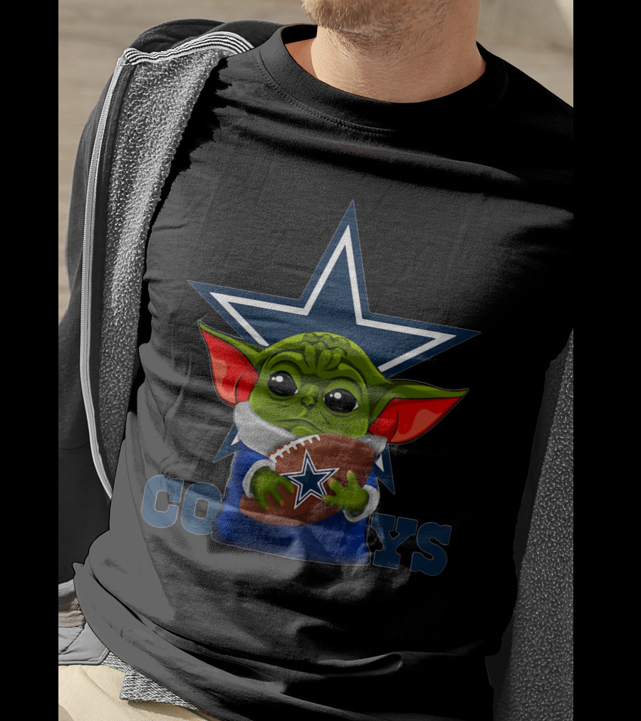 Cowboys Baby Yoda Star Wars Football Dallas T-Shirt