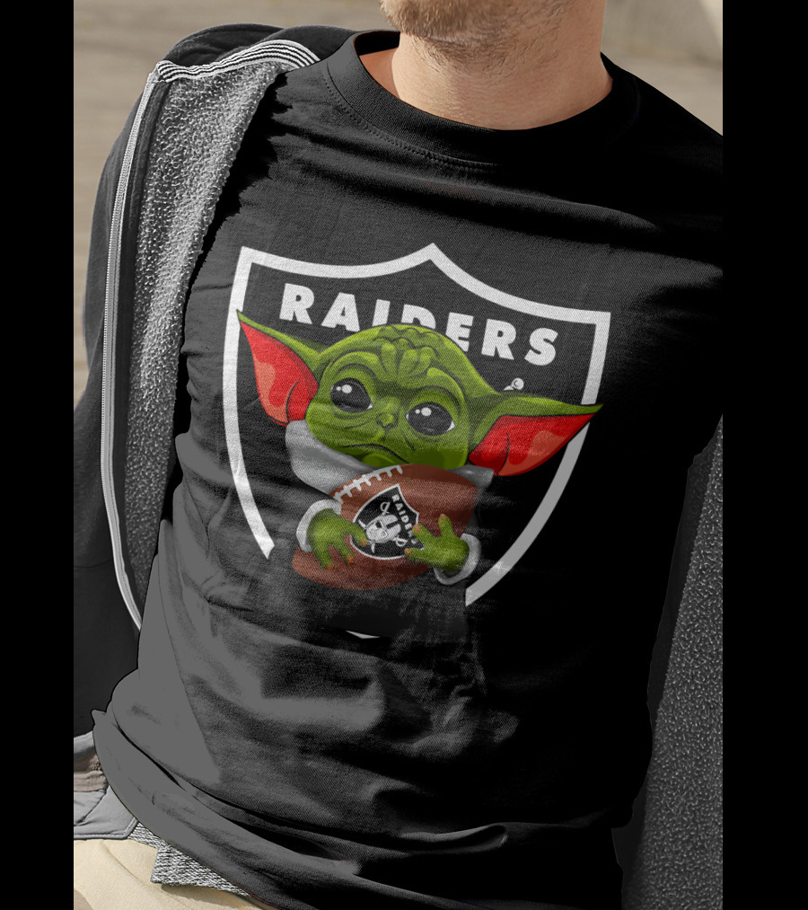 Raiders Baby Yoda Oakland Football Fan T-Shirt