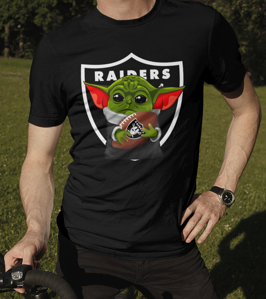 Raiders Baby Yoda Oakland Football Fan T-Shirt