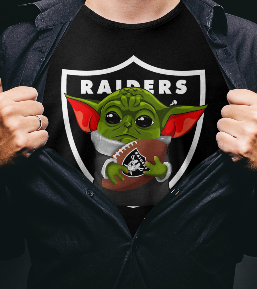 Raiders Baby Yoda Oakland Football Fan T-Shirt