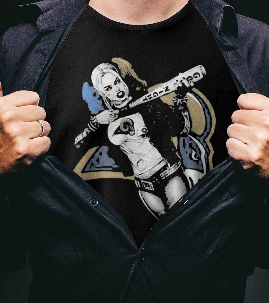 Dc Harley Quinn Rams Bat Villain Crossover T-Shirt