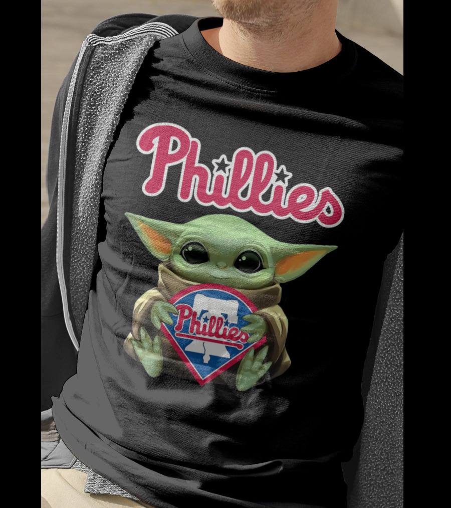 Phillies Baby Yoda Hug Philadelphia Phillies T-Shirt