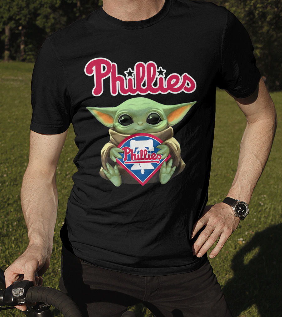 Phillies Baby Yoda Hug Philadelphia Phillies T-Shirt