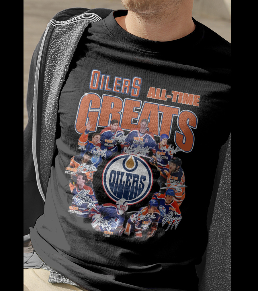 Oilers All Time Greats Wayne Gretzky Edmonton Legends Coffey Messier Kurri T-Shirt
