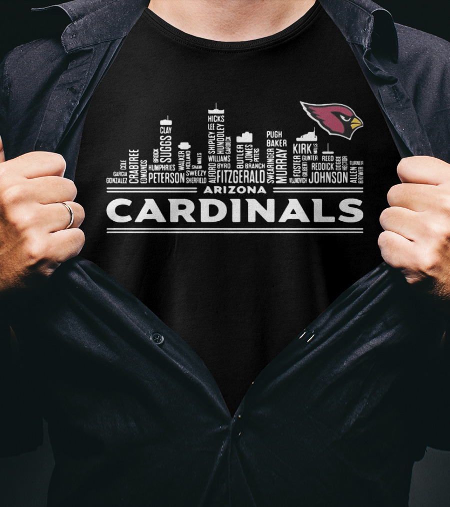 Arizona Cardinals Peterson Fitzgerald Murray Gonzalez Suggs Cityscape T-Shirt