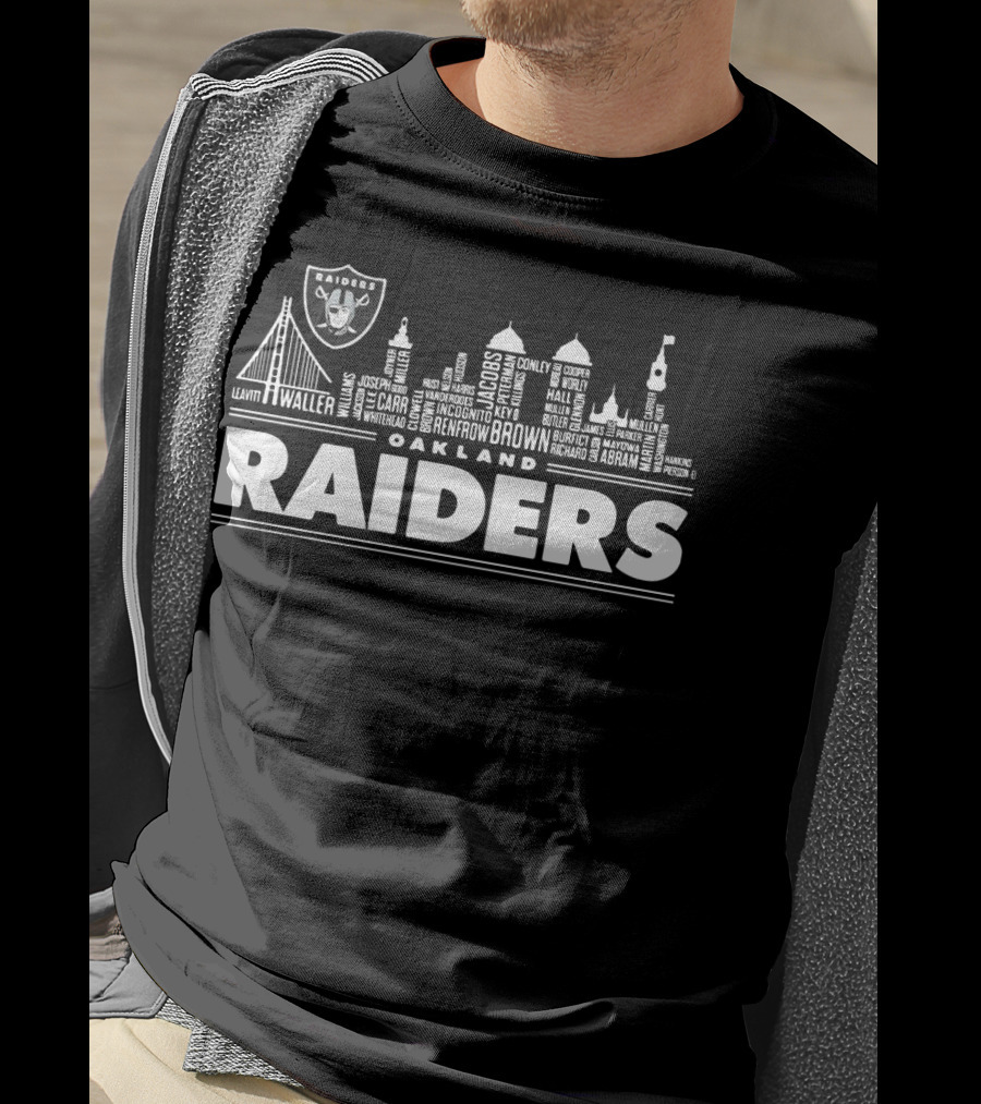 Oakland Raiders Skyline Jacobs Brown Waller Carr Abram Conley Renfrow T-Shirt