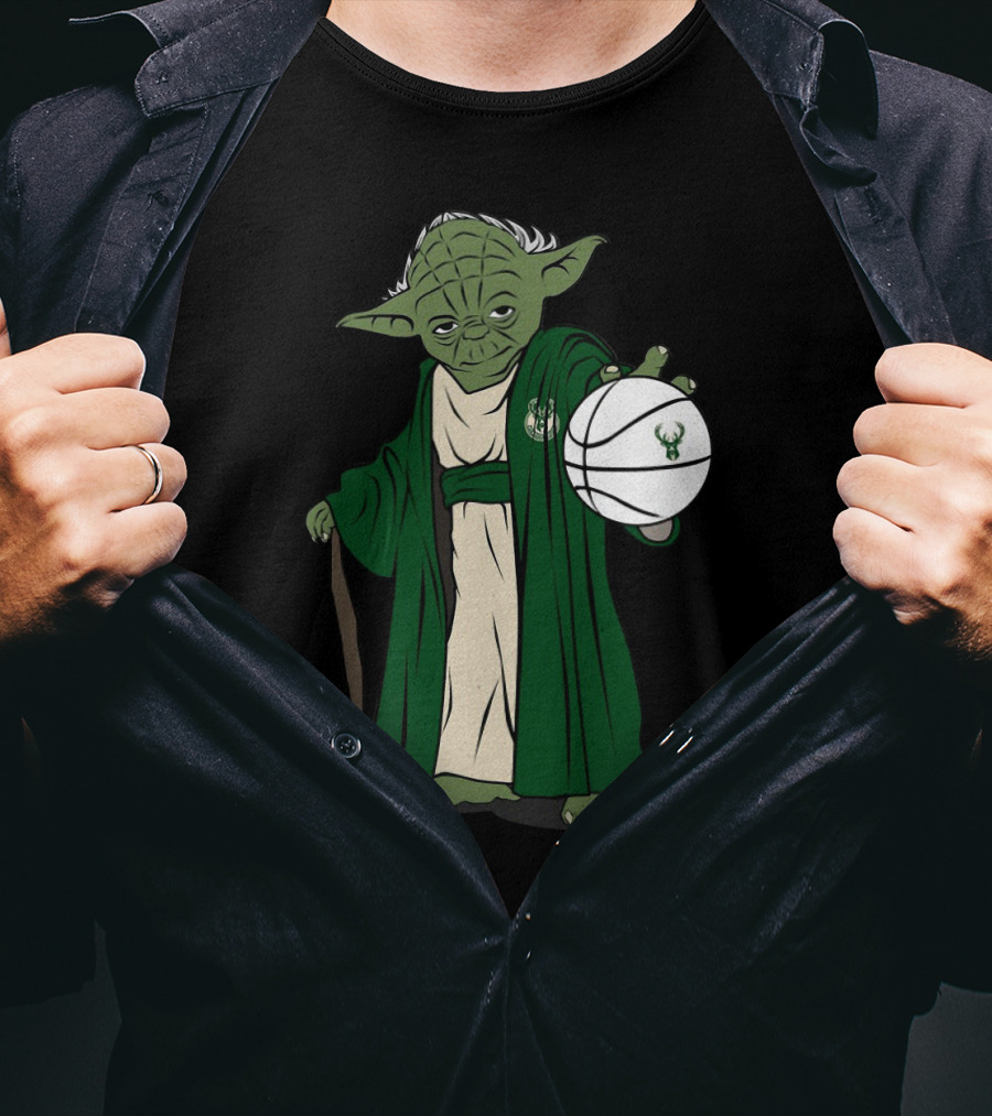 Master Yoda Milwaukee Bucks Basketball Jedi T-Shirt