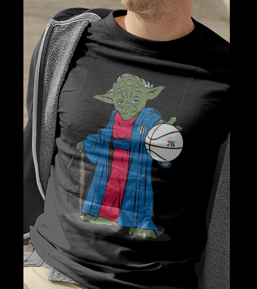 Master Yoda Philadelphia 76Ers Star Wars NBA Crossover T-Shirt