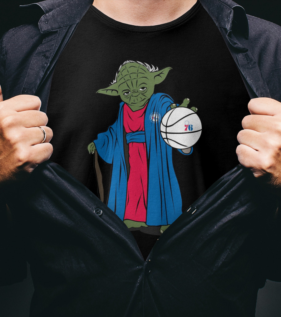Master Yoda Philadelphia 76Ers Star Wars NBA Crossover T-Shirt