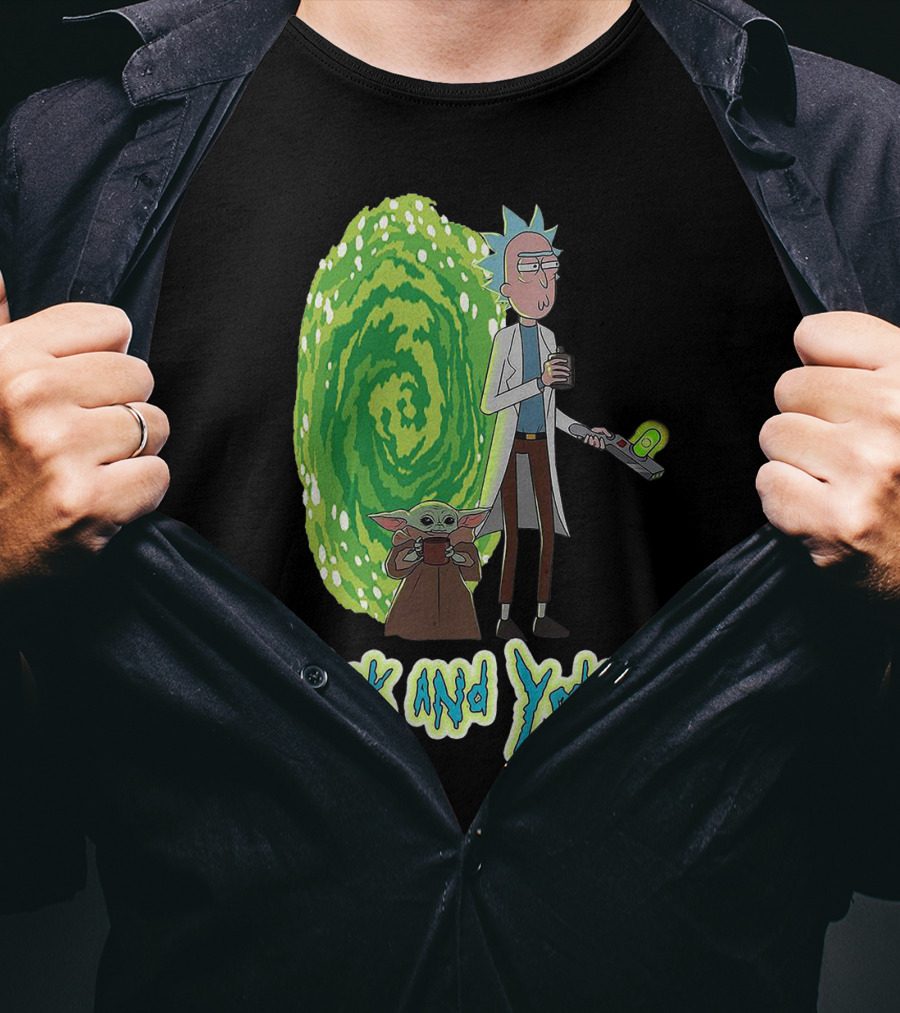 Rick And Yoda Portal Adventure T-Shirt