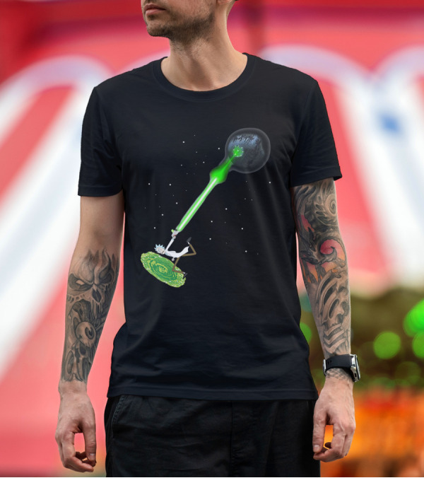Premium T-Shirt: RICK SANCHEZ KAMEHAMEHA DEATH STAR T-Shirt RICK SANCHEZ KAMEHAMEHA DEATH STAR T-Shirt