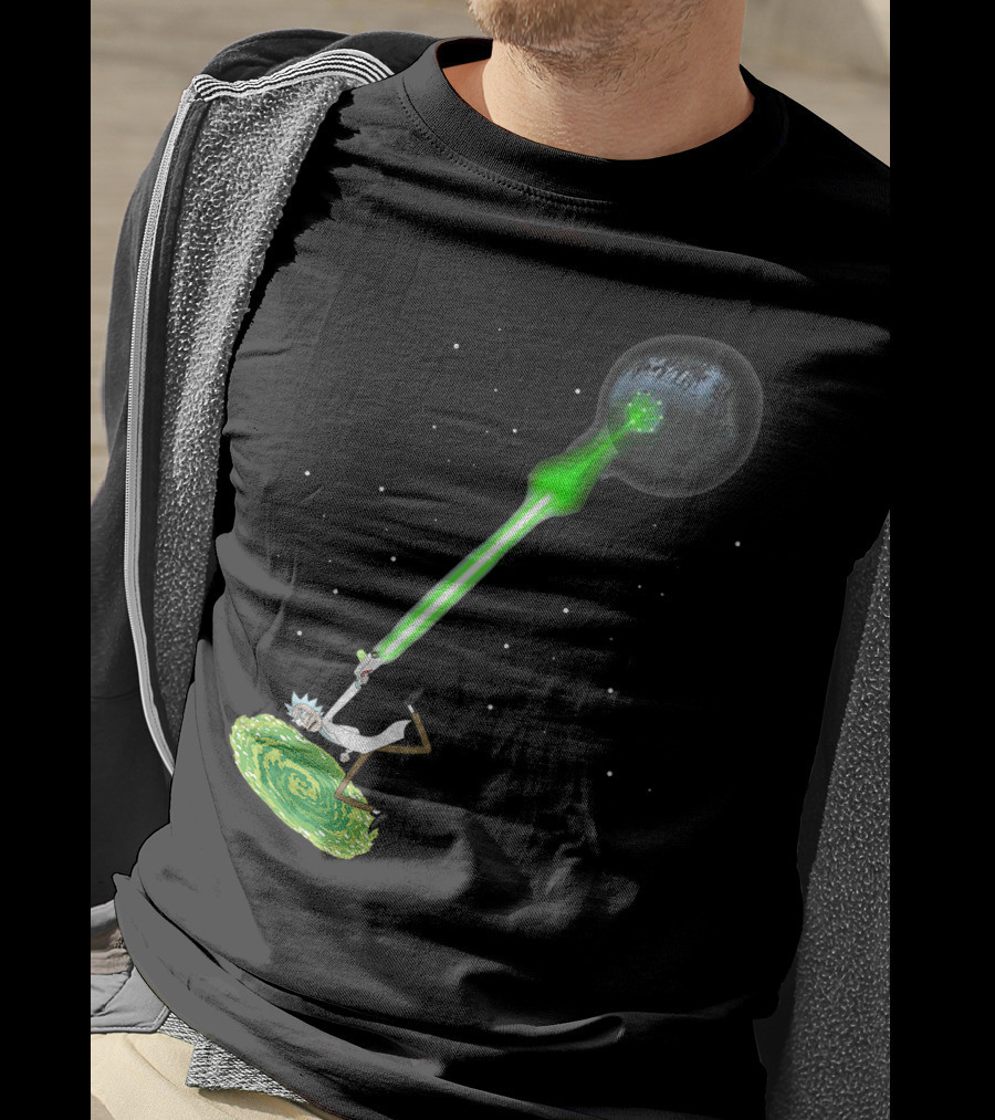 Rick Sanchez Kamehameha Death Star T-Shirt