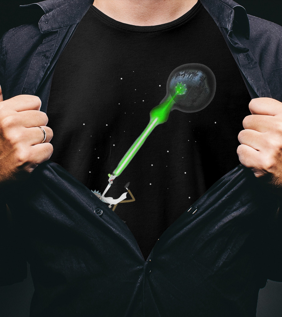 Rick Sanchez Kamehameha Death Star T-Shirt