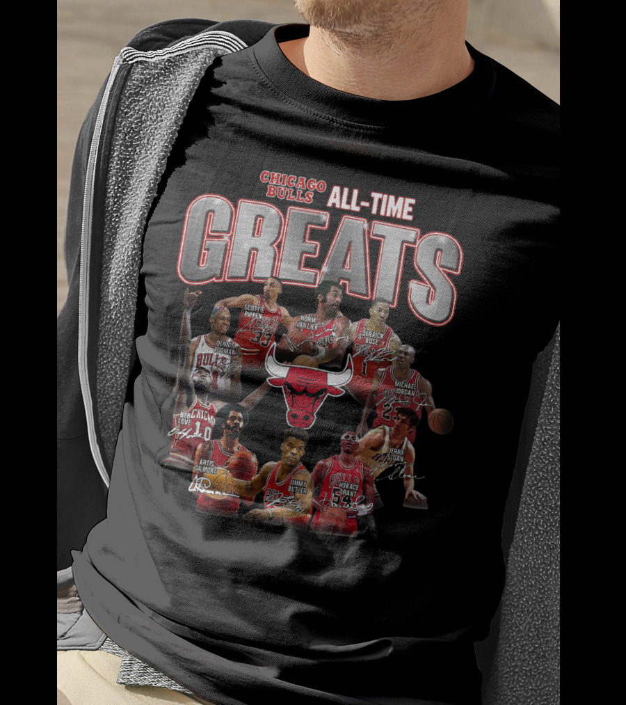 Chicago Bulls All-Time Greats Legends Michael Jordan Scottie Pippen Dennis Rodman Derrick Rose Joakim Noah T-Shirt