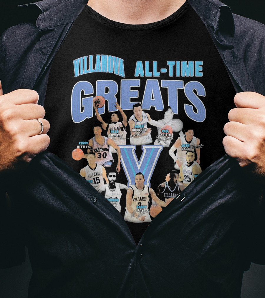 Villanova Wildcats All-Time Greats Basketball Legends T-Shirt