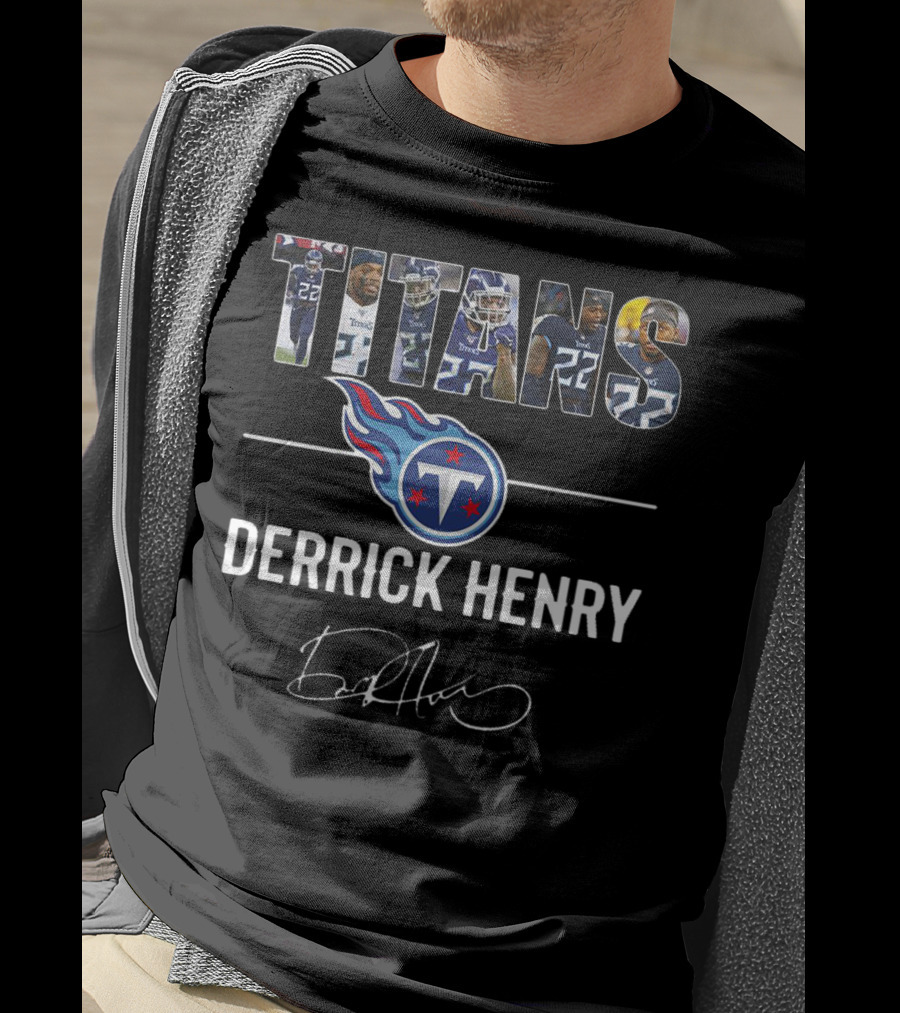 Tennessee Titans Derrick Henry Signature Jersey Nfl Football T-Shirt