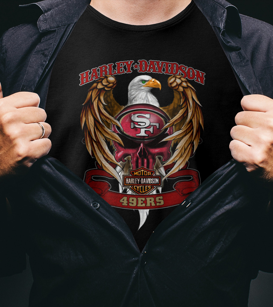 Harley Davidson San Francisco 49ers Sf Motorcycle Cycles 49ers Eagle T-Shirt