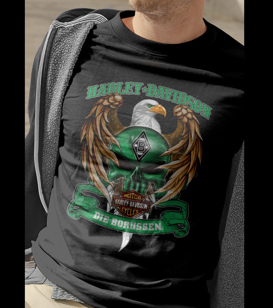 Harley Davidson Borussia Mönchengladbach Die Borussen Eagle Crest T-Shirt