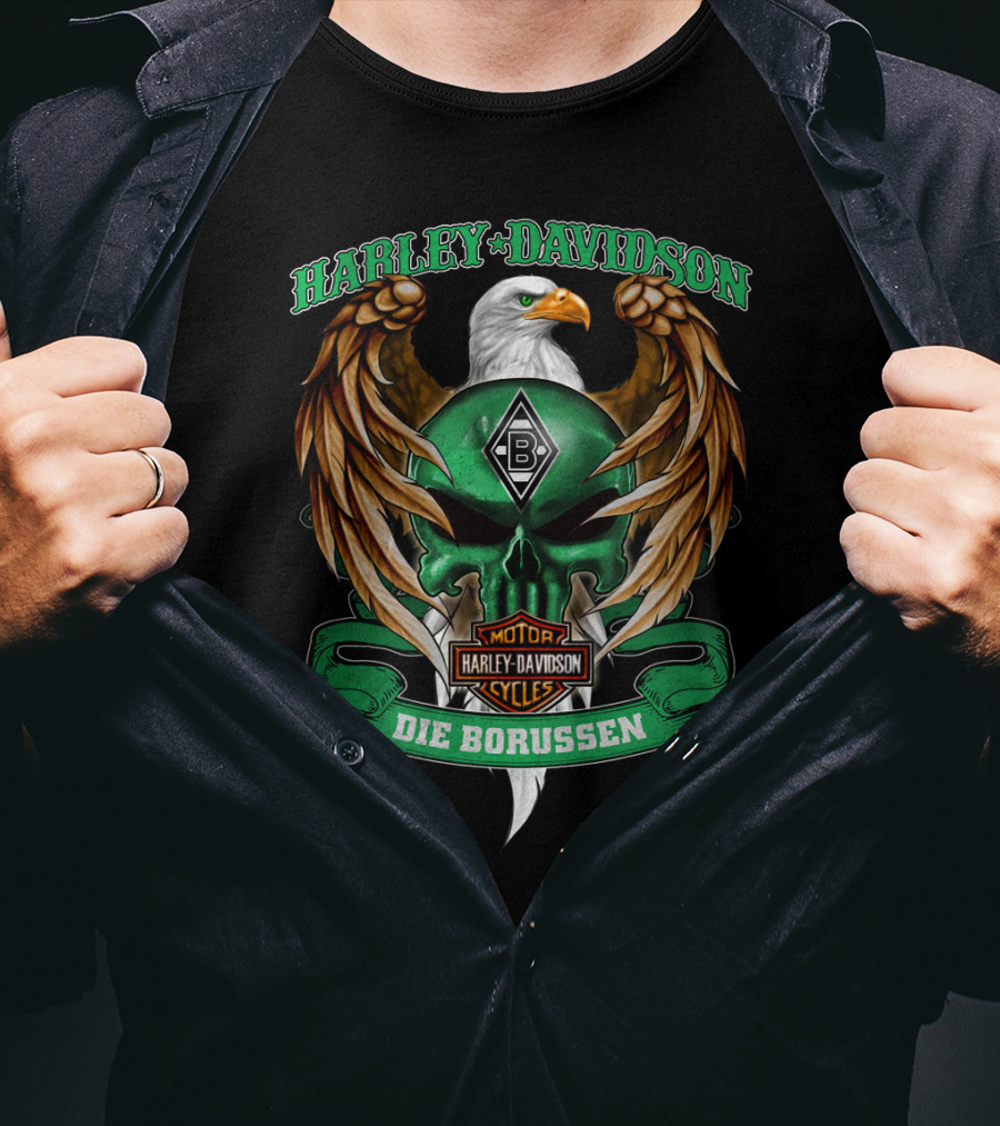 Harley Davidson Borussia Mönchengladbach Die Borussen Eagle Crest T-Shirt