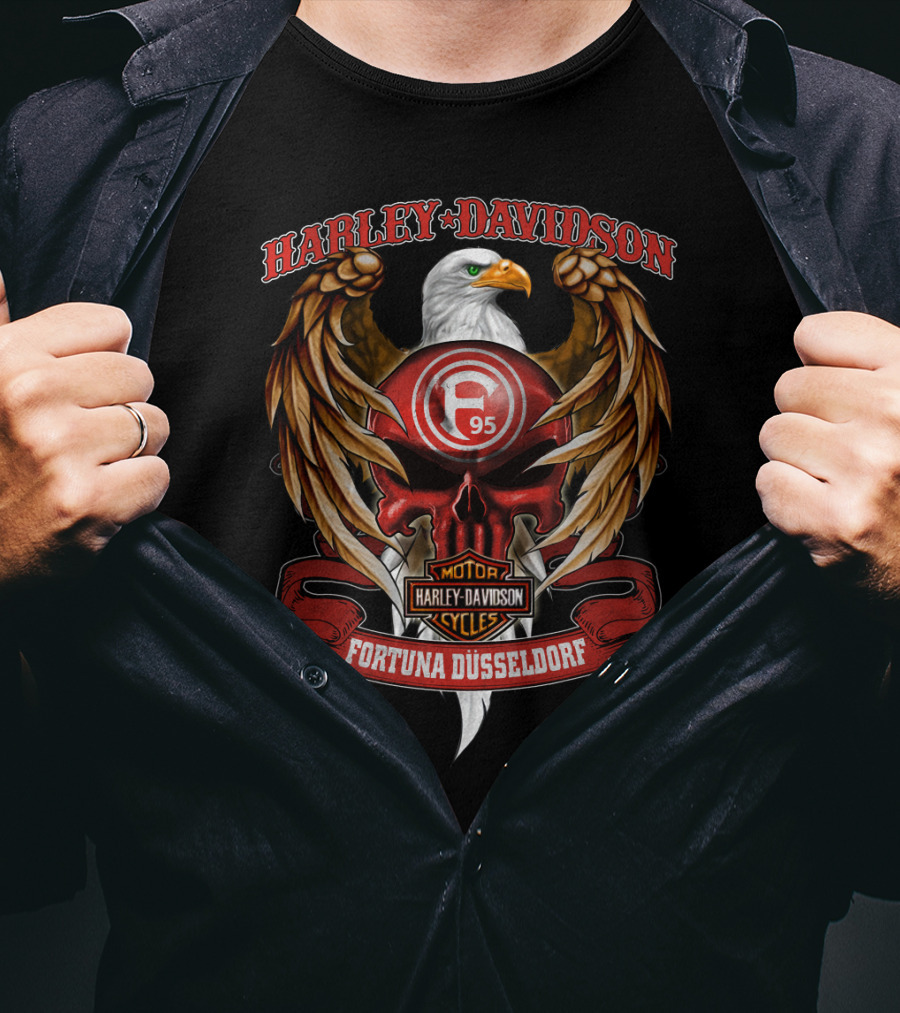 Harley Davidson Eagle F95 Fortuna Düsseldorf Motor Cycles T-Shirt