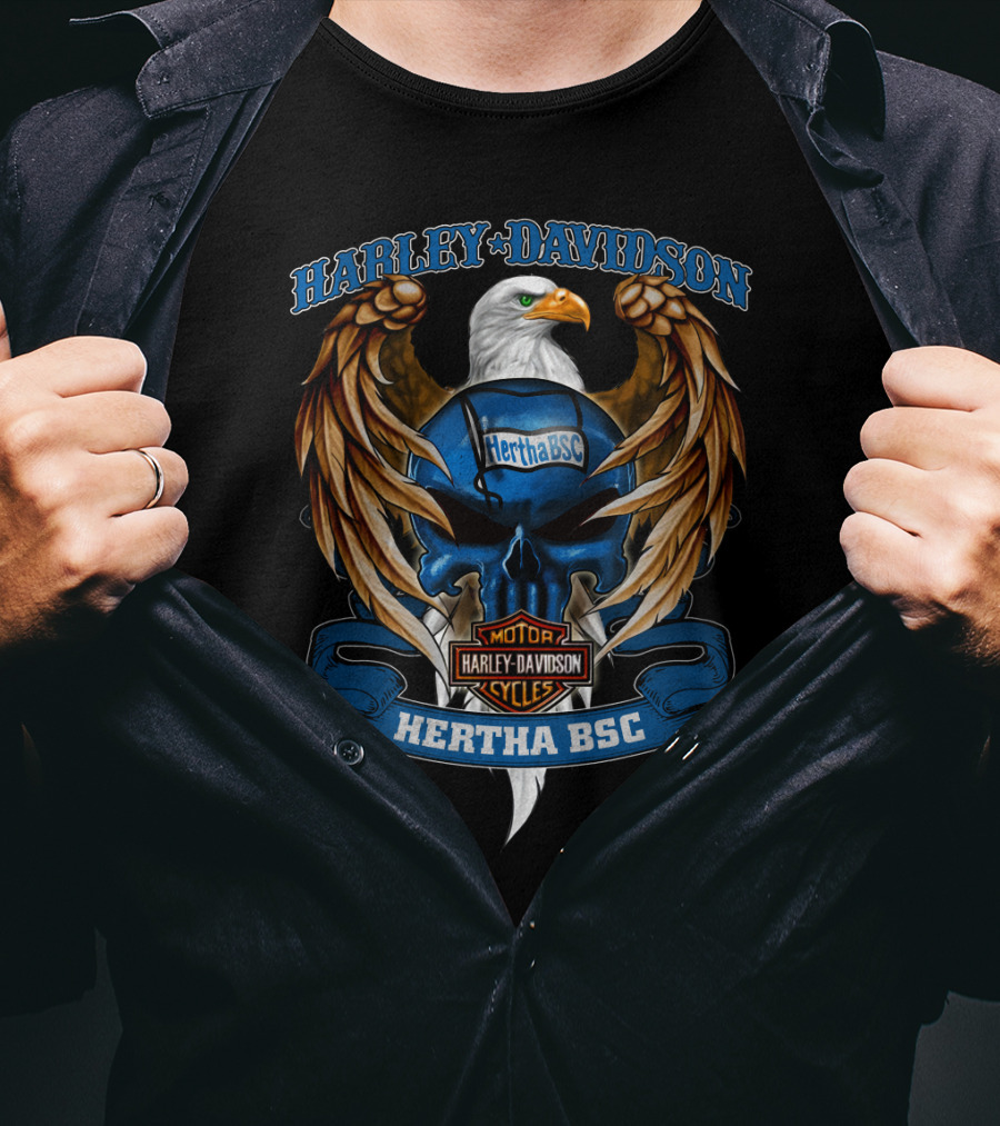 Harley Davidson Hertha Bsc Motor Cycles Bundesliga Eagle T-Shirt