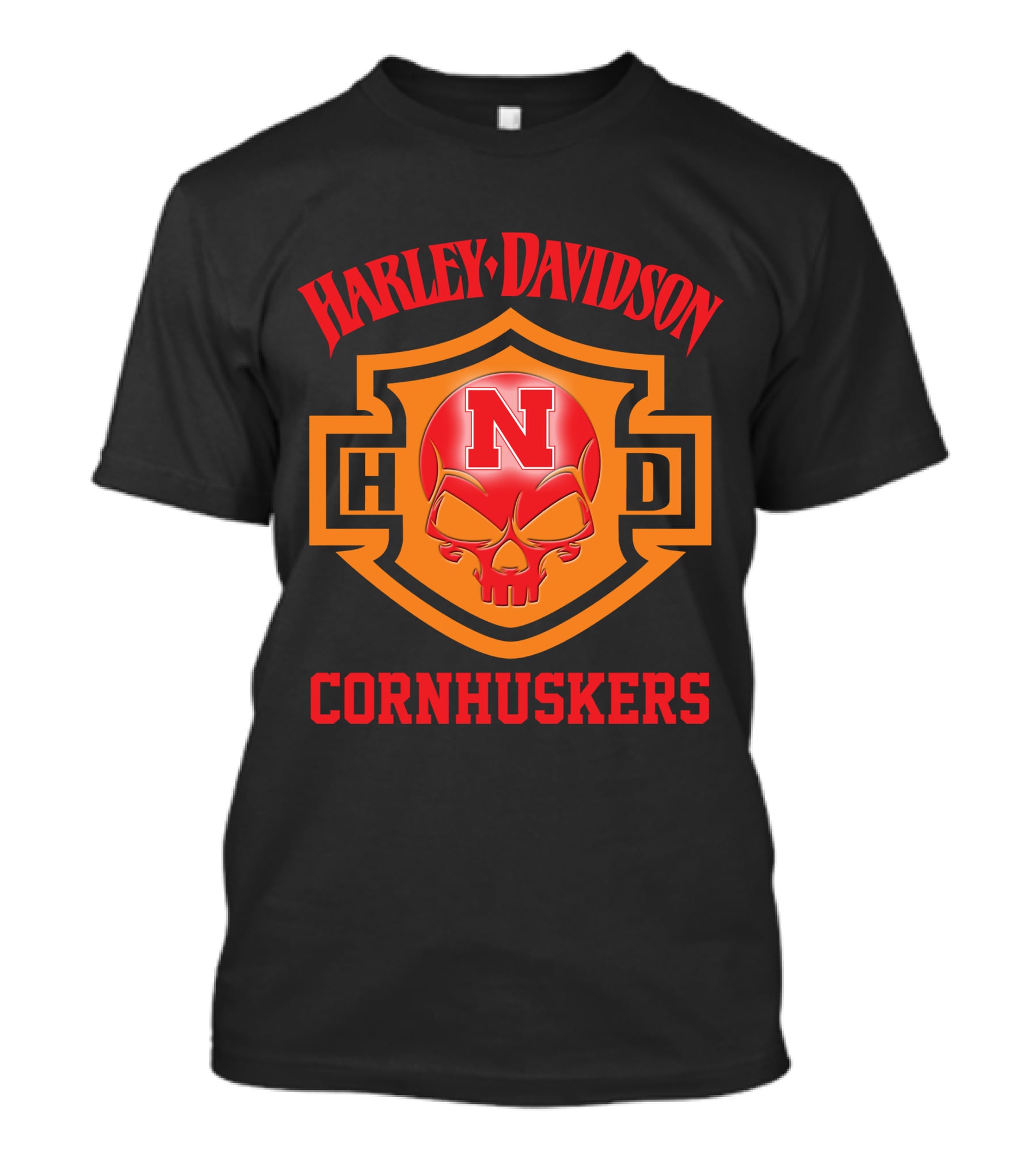 Harley Davidson Nebraska Cornhuskers Football Fans 127 T-Shirt