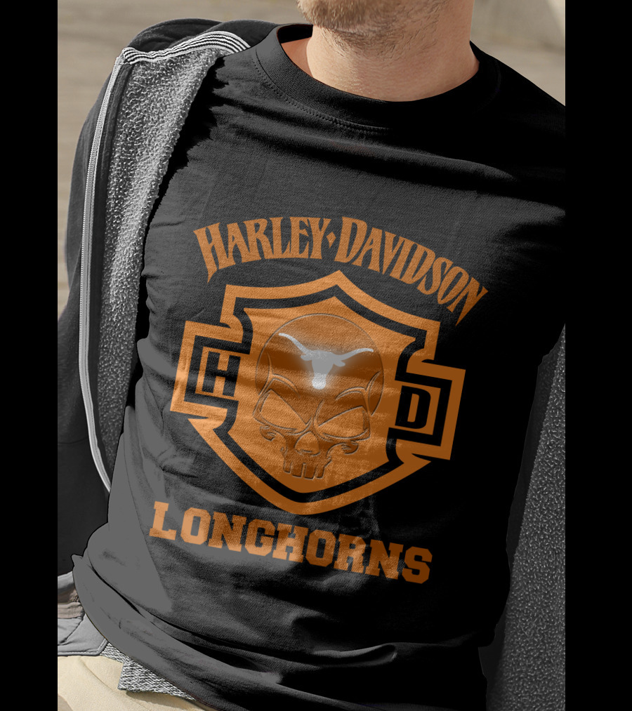 Harley Davidson Hd Longhorns Texas Ncaa Football Fans 127 T-Shirt