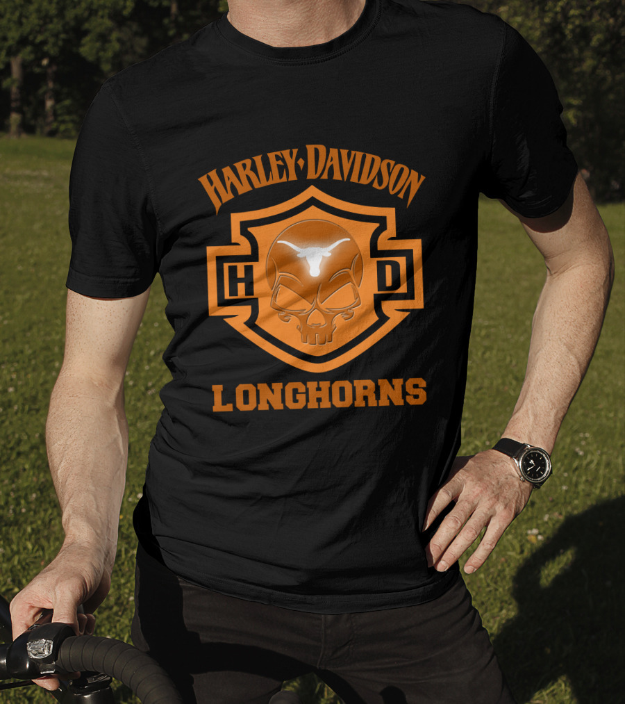 Harley Davidson Hd Longhorns Texas Ncaa Football Fans 127 T-Shirt