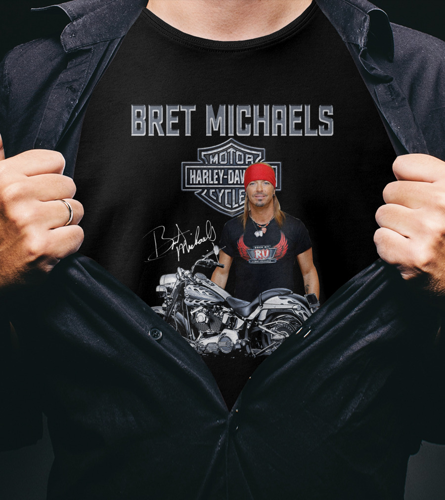 Bret Michaels Harley Davidson Motorcycle Rv Signature T-Shirt
