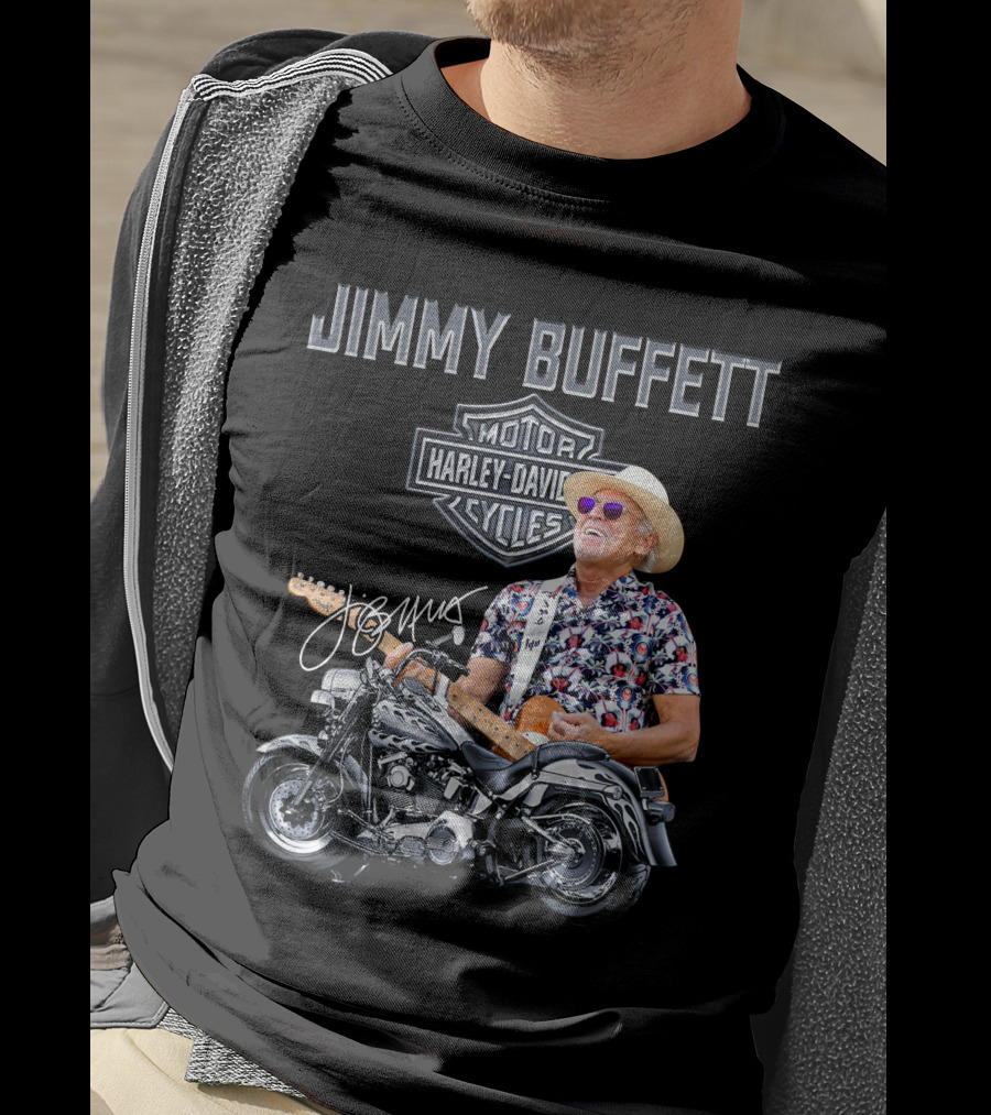Jimmy Buffett Harley Davidson Motorcycles Vintage Style T-Shirt