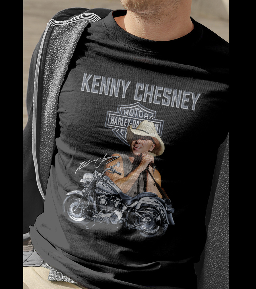 Kenny Chesney Harley Davidson Motorcycles 129 Signature T-Shirt