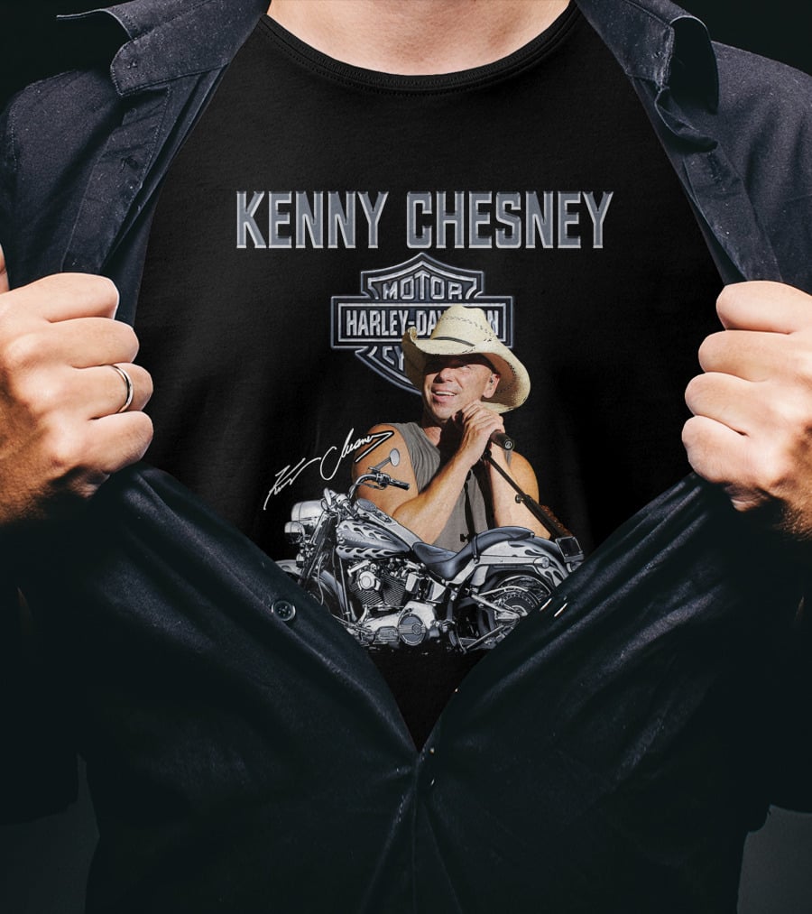 Kenny Chesney Harley Davidson Motorcycles 129 Signature T-Shirt