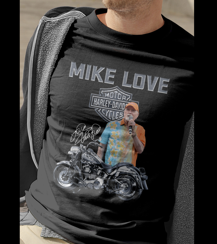 Mike Love Harley Davidson Motorcycle Signature T-Shirt