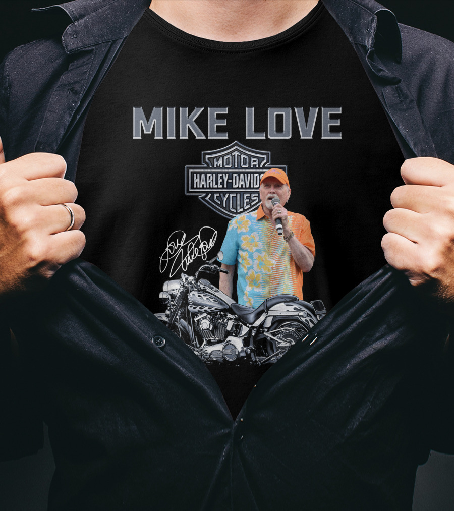 Mike Love Harley Davidson Motorcycle Signature T-Shirt