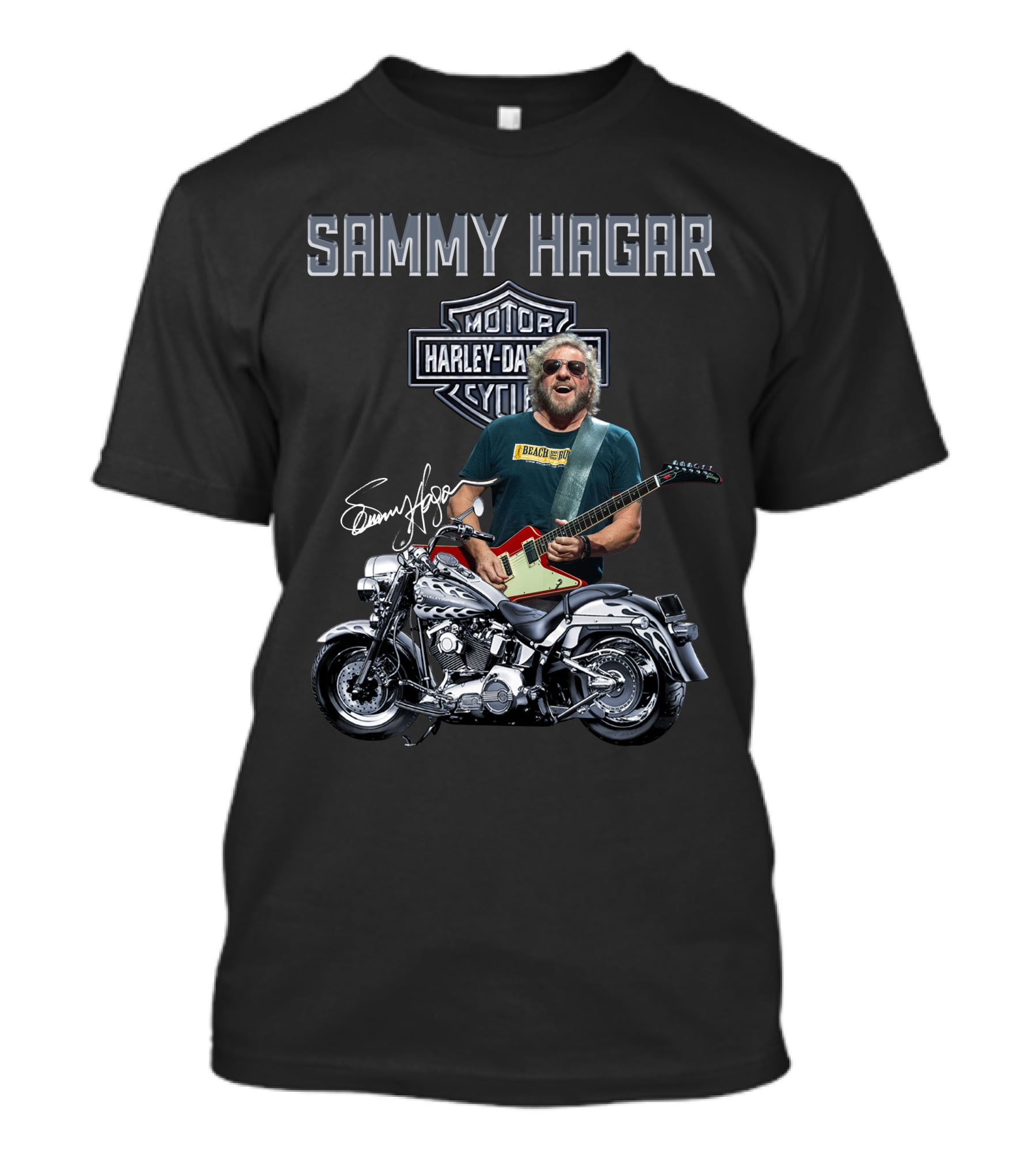 Sammy Hagar Harley Davidson Motorcycles Signature Guitar T-Shirt