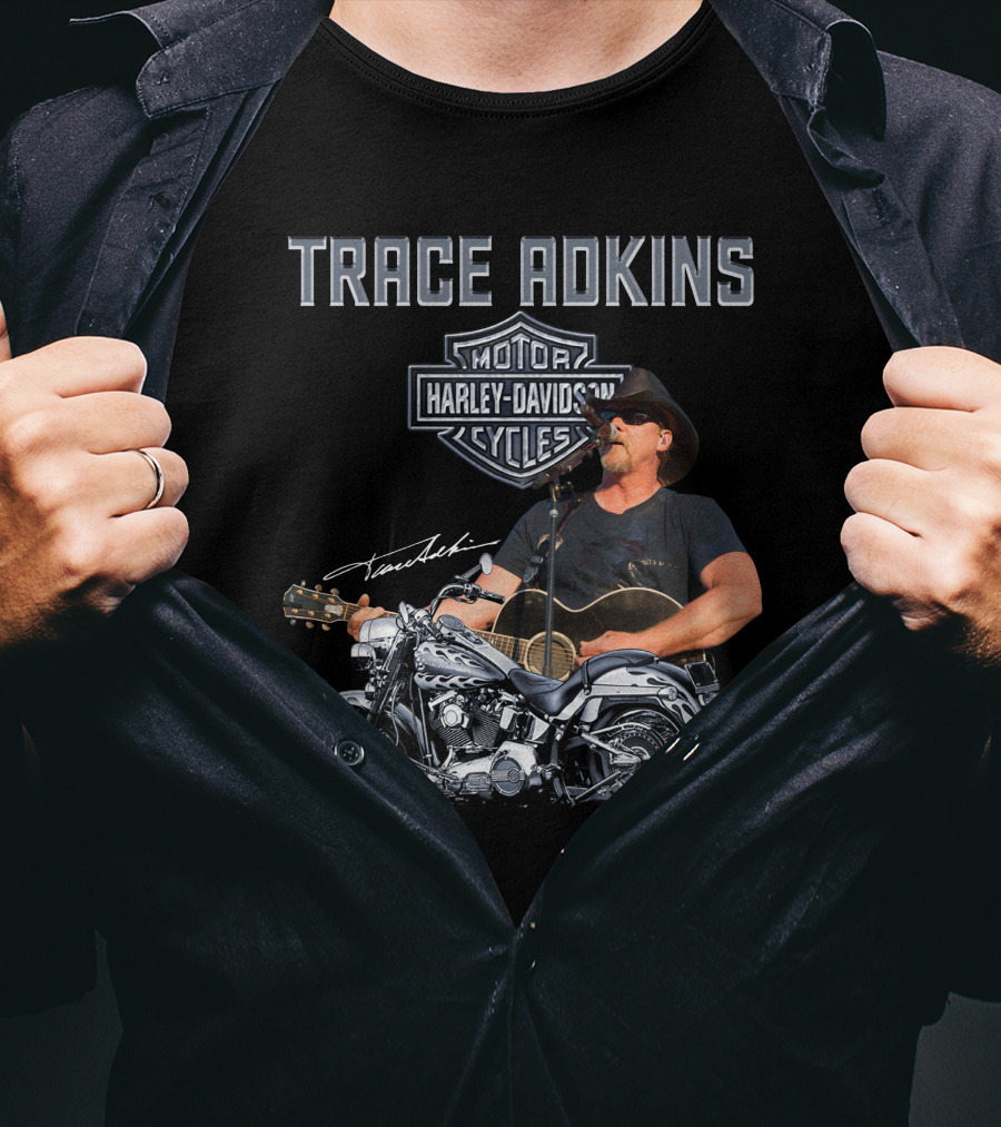 Trace Adkins Harley Davidson Motorcycles Guitar Performance T-Shirt