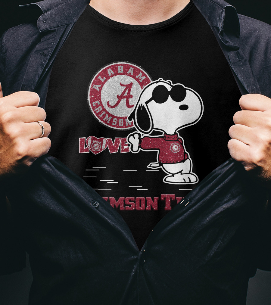 Snoopy Crimson Tide Alabama Love T-Shirt