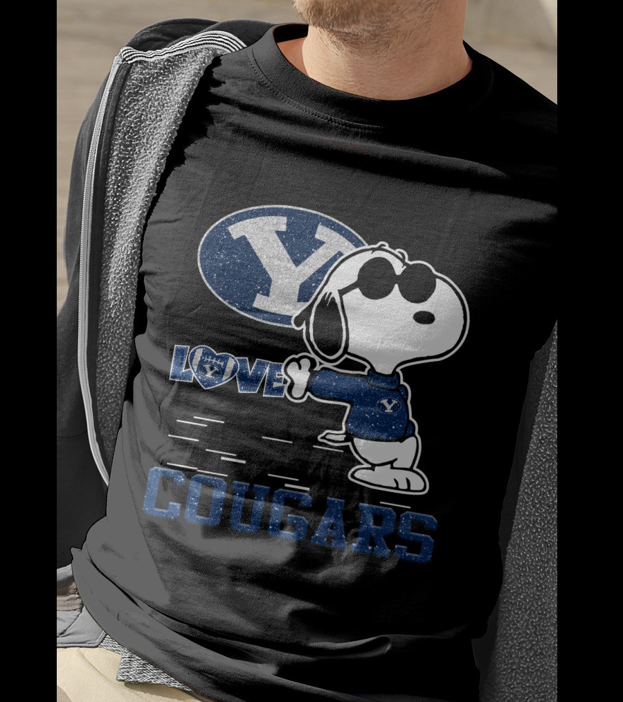 Love BYU Cougars Snoopy Y T-Shirt