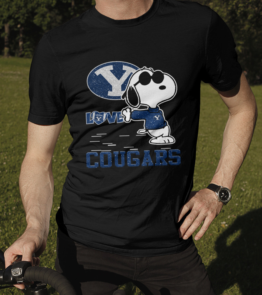 Love BYU Cougars Snoopy Y T-Shirt