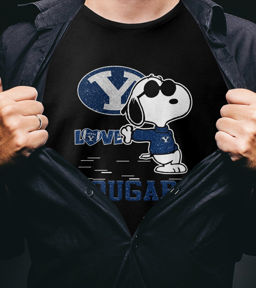 Love BYU Cougars Snoopy Y T-Shirt
