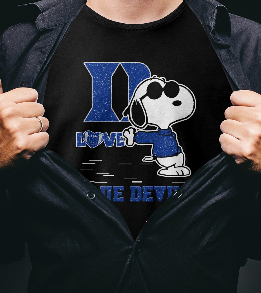 Snoopy Love Duke Blue Devils Peanuts Fan T-Shirt