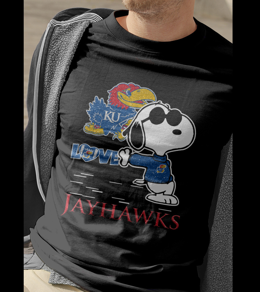 Snoopy KU Love Jayhawks T-Shirt