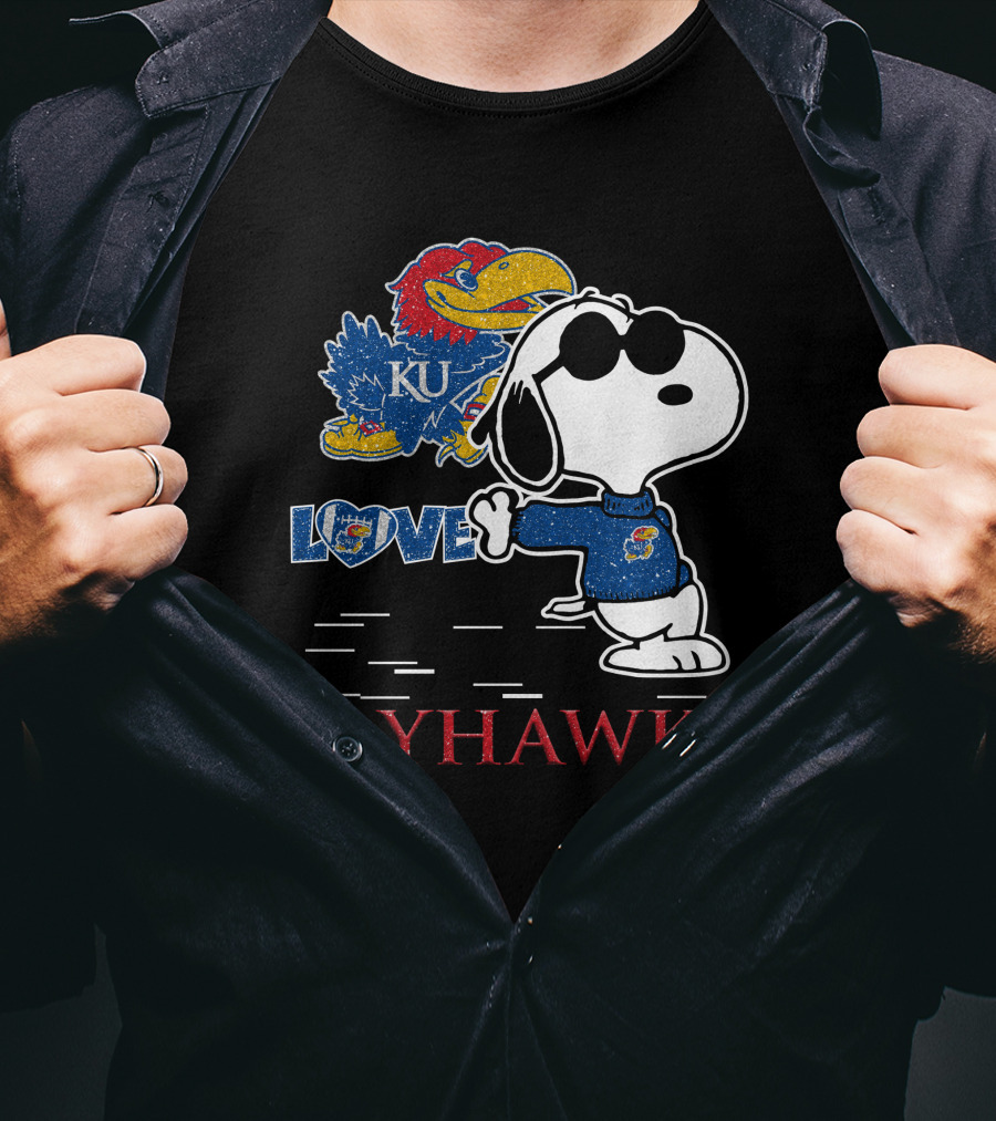 Snoopy KU Love Jayhawks T-Shirt