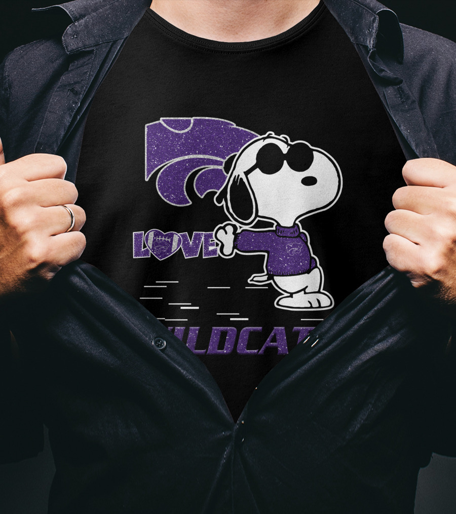 Snoopy Love Kansas State Wildcats Peanuts T-Shirt