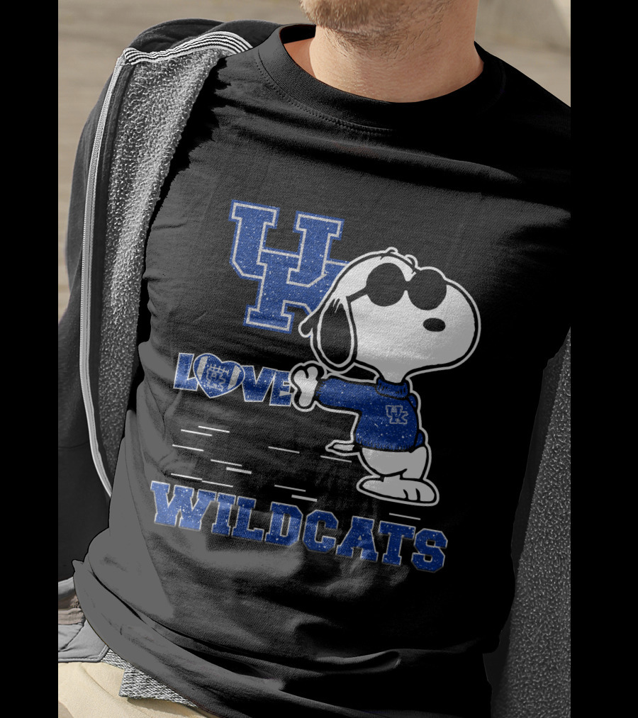 Snoopy Love Kentucky Wildcats Blue UK T-Shirt